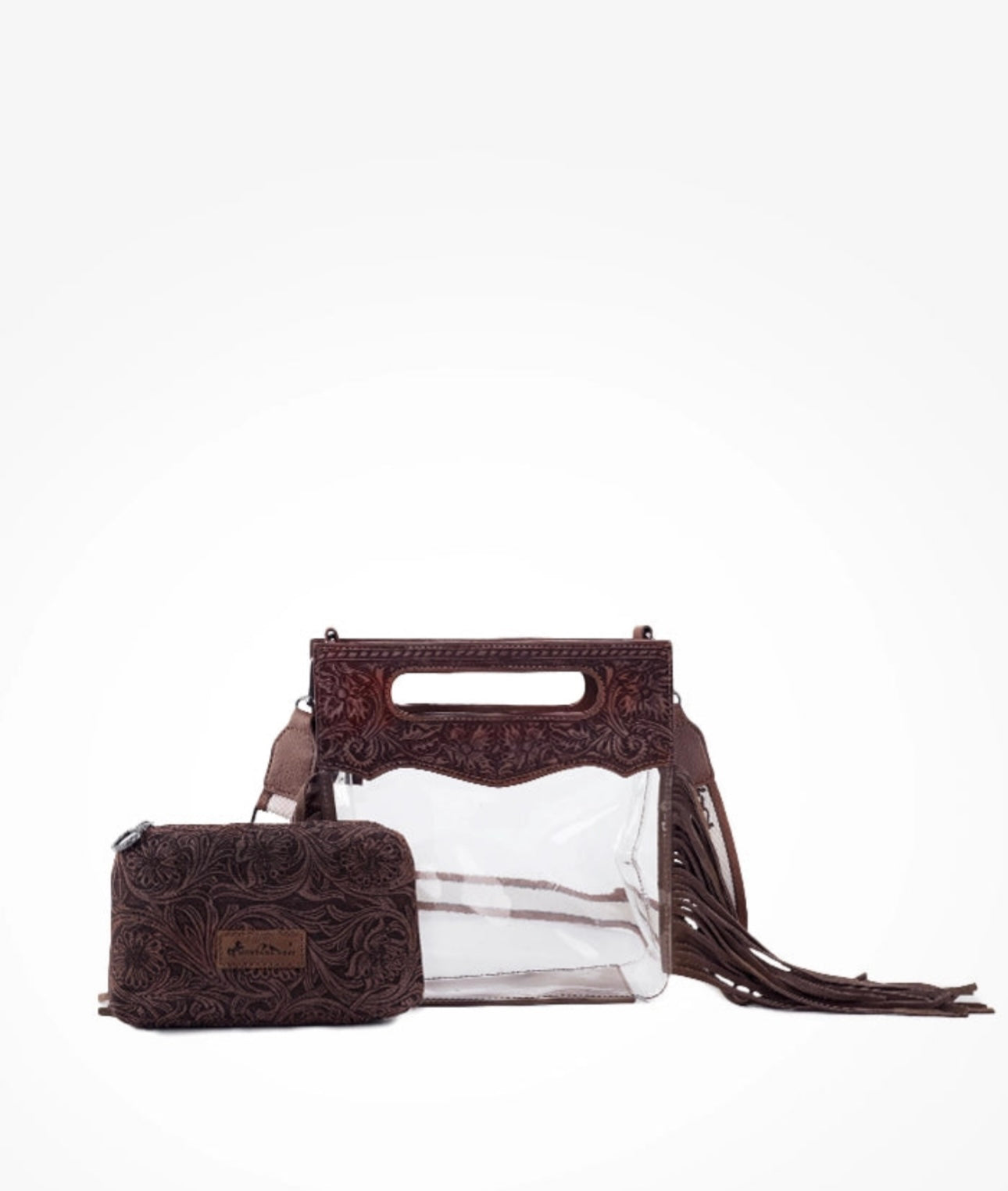 MONTANA WEST TOP HANDLE CLEAR FRINGE CROSSBODY SET