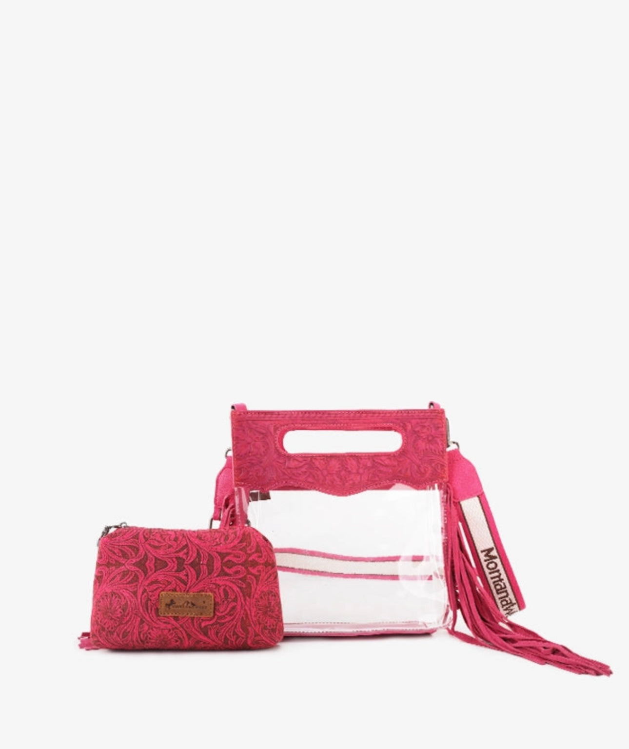 MONTANA WEST TOP HANDLE CLEAR FRINGE CROSSBODY SET