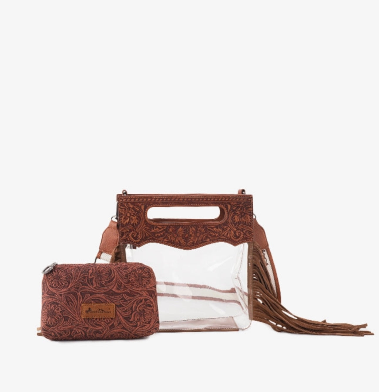 MONTANA WEST TOP HANDLE CLEAR FRINGE CROSSBODY SET