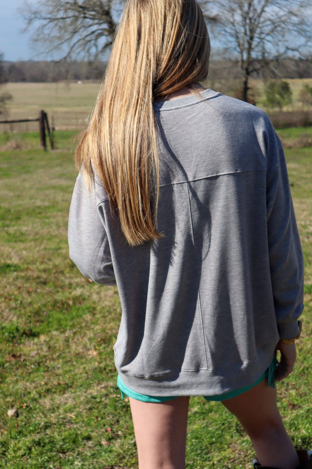 Giddy Up flocking light weight Sweatshirt