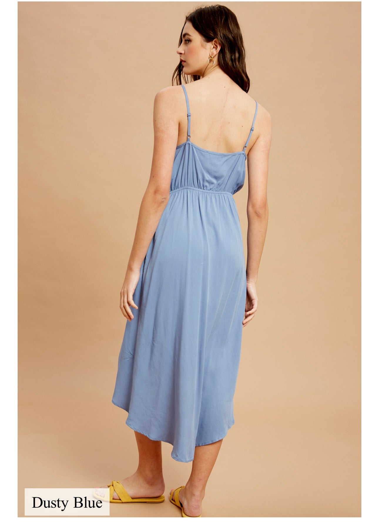 Effortless Elegance Flowy Draped Midi Dress