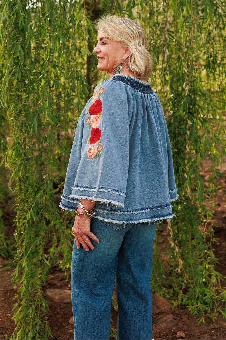Denim and Rose Top