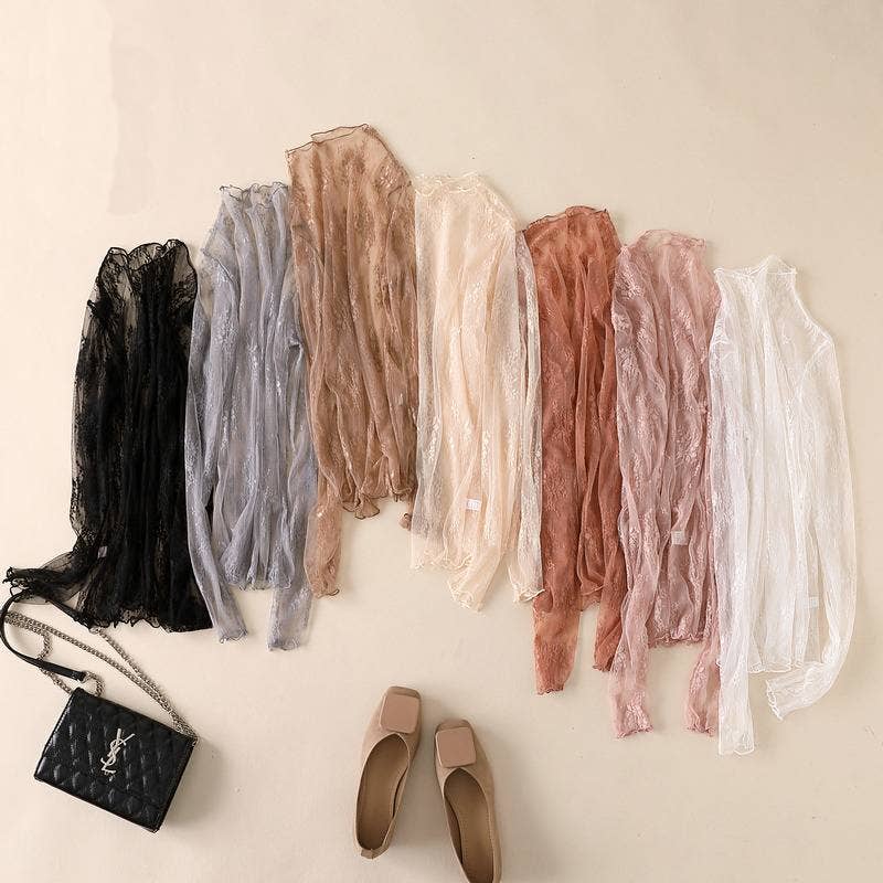 Semi Sheer Mesh Floral Lace