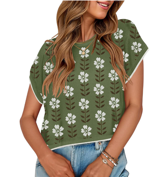 Floral Knit Crop Top
