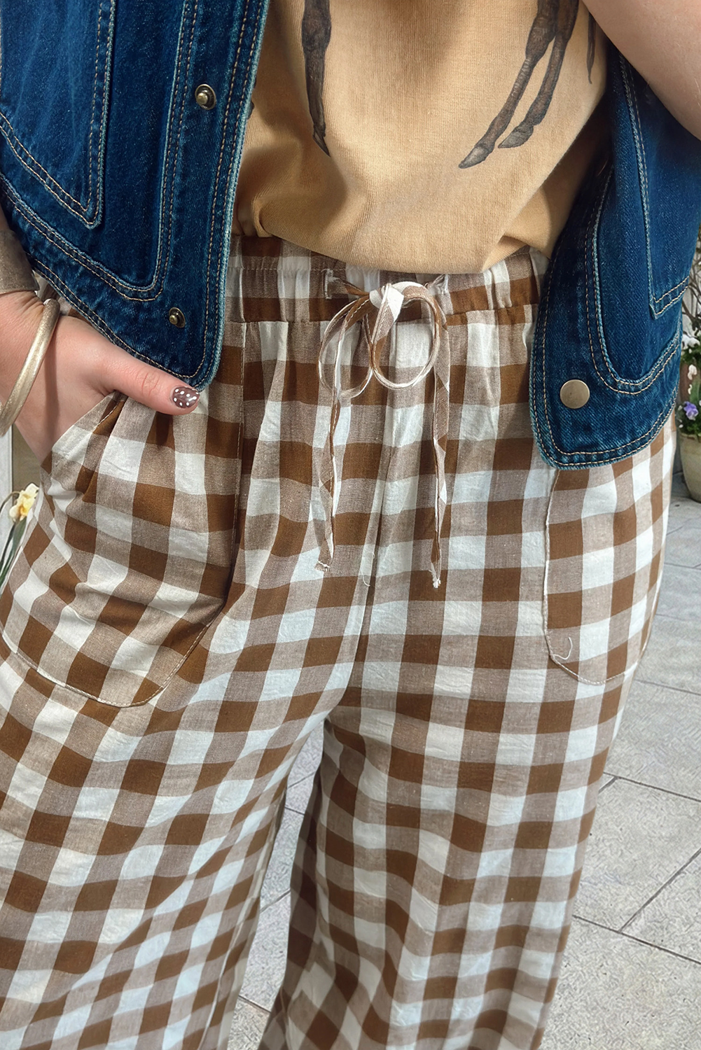 Plaid Print High Waist