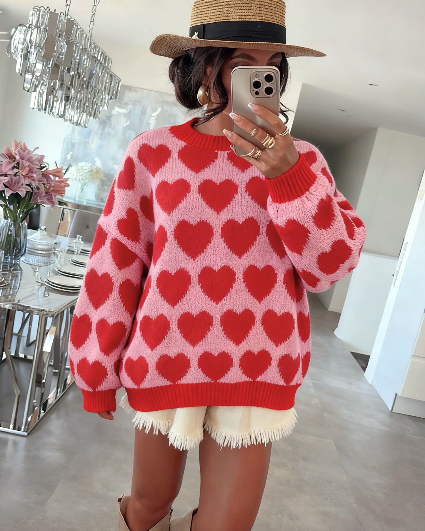 Valentines Heart Knit Sweater