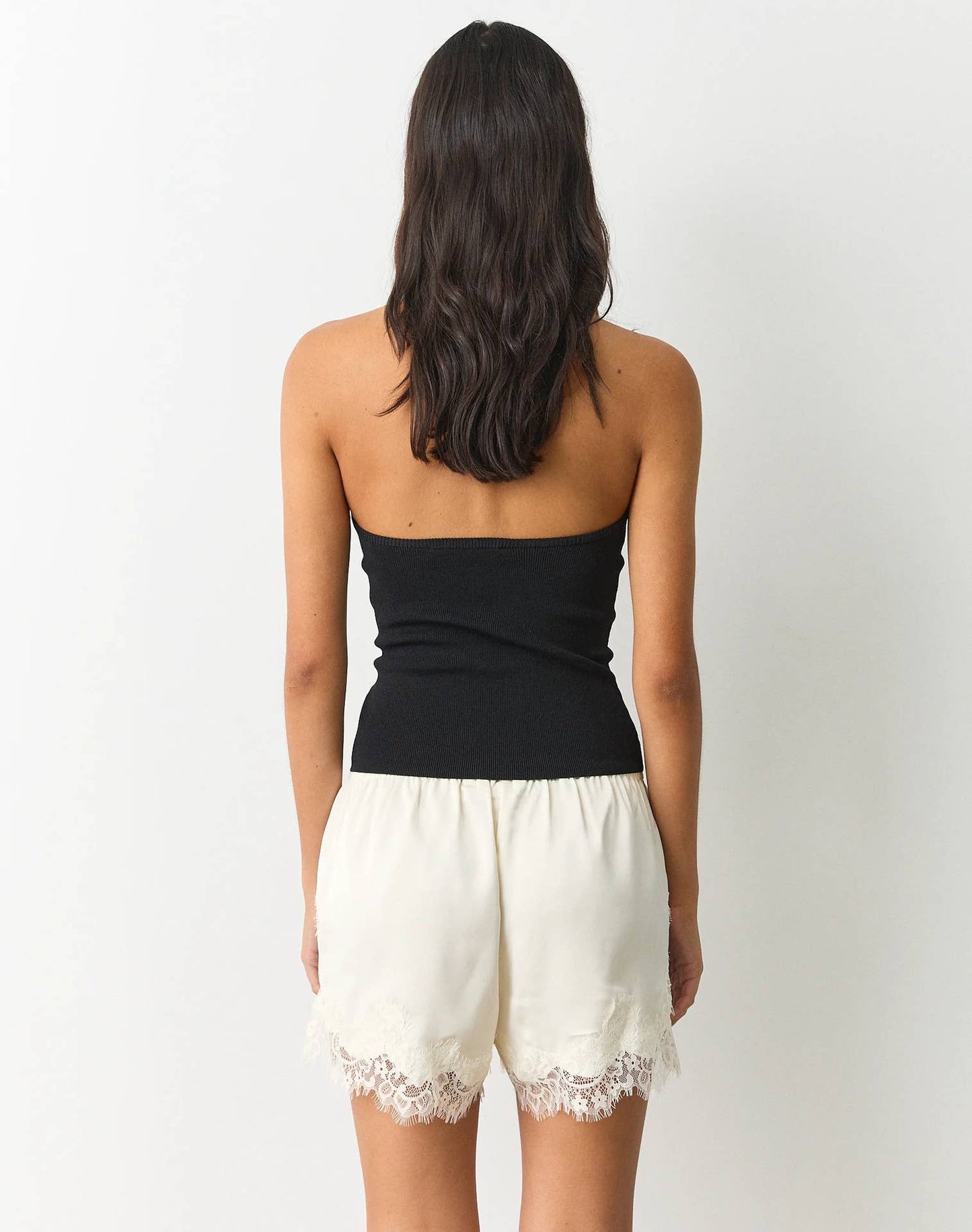 Satin Lace trim shorts