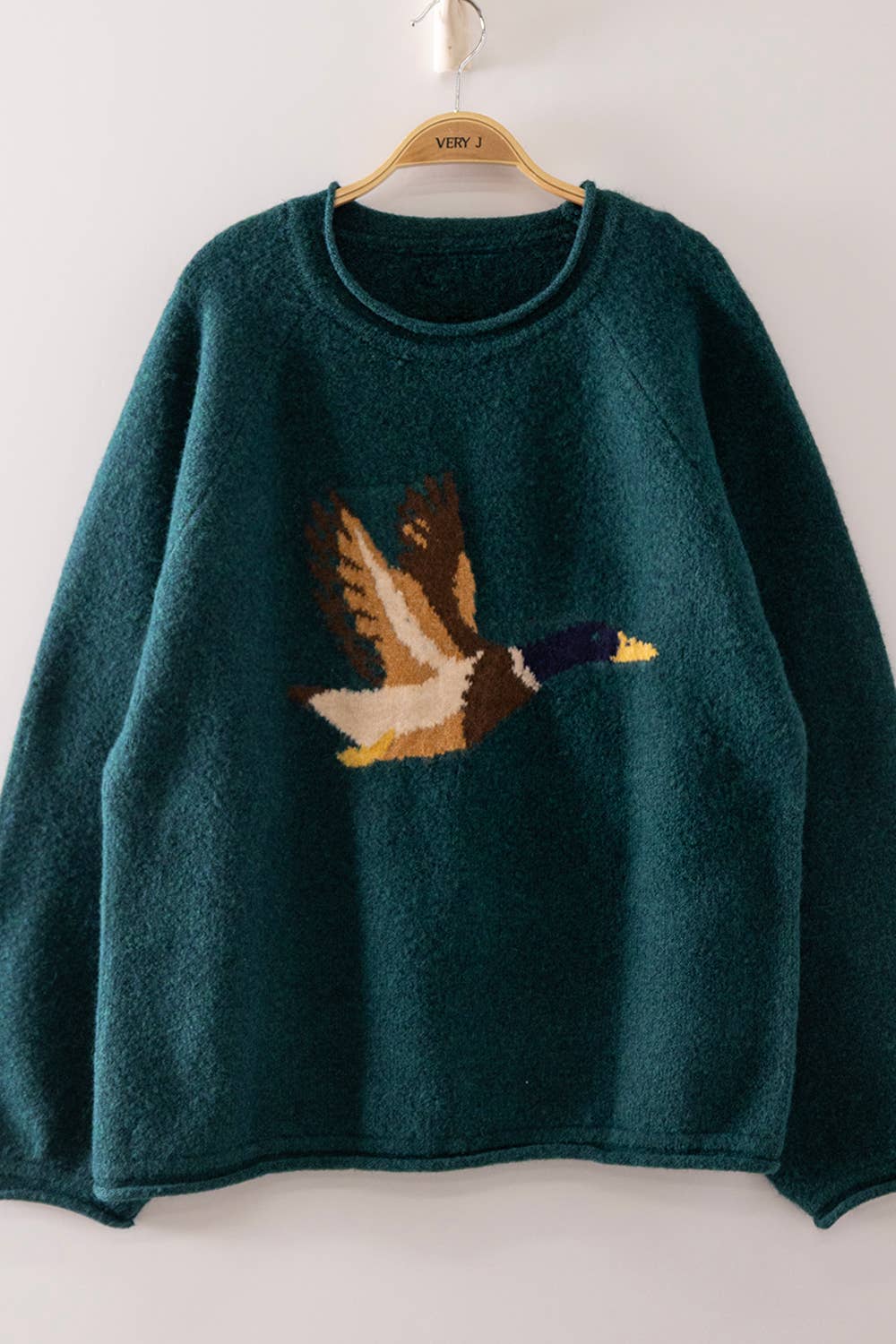 12W3779N-Mallard in Flight Sweater
