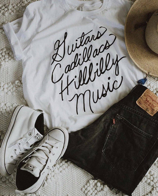 Guitars Cadillacs- White Tee