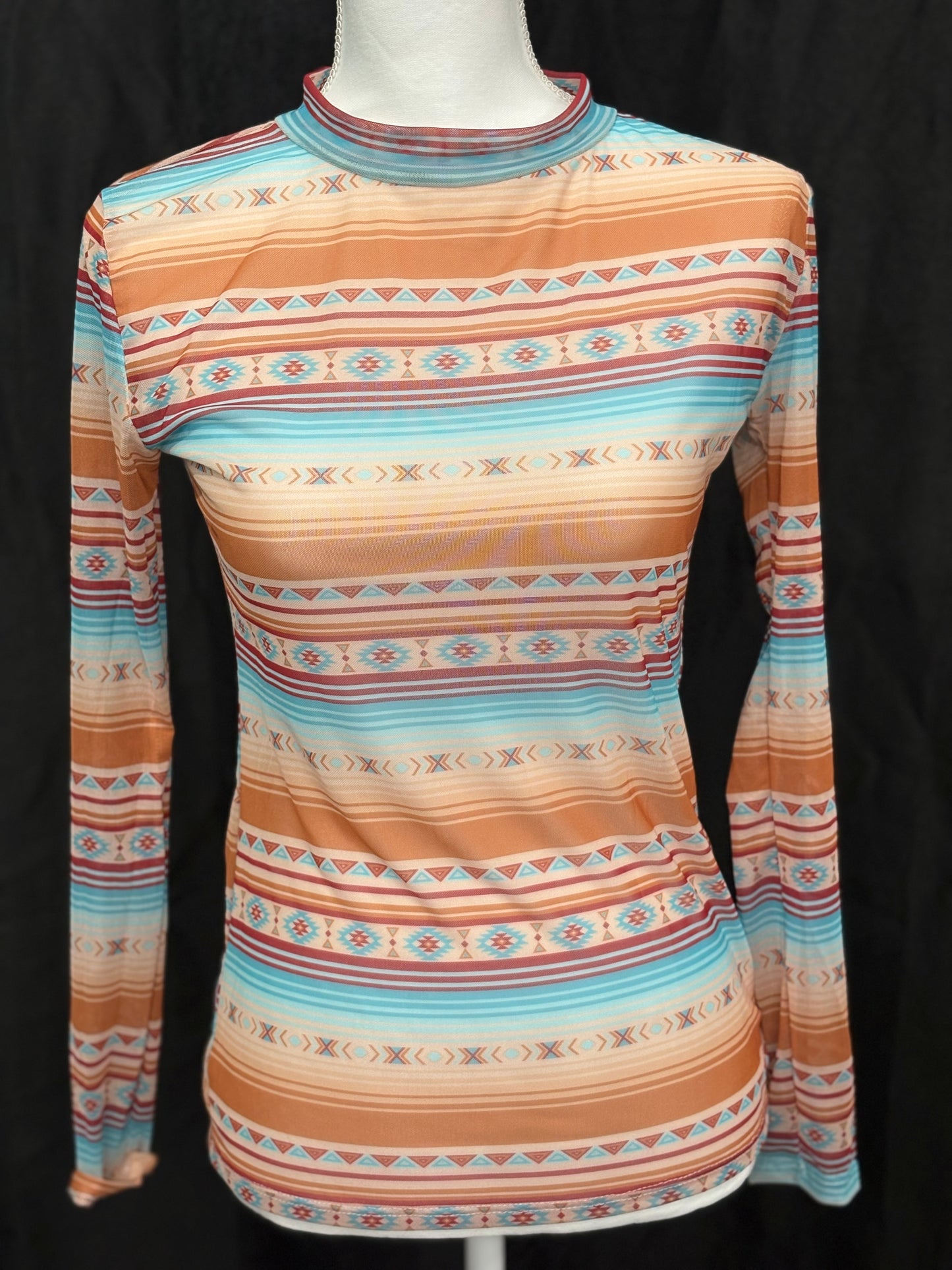 Aztec Sunset Mesh Top