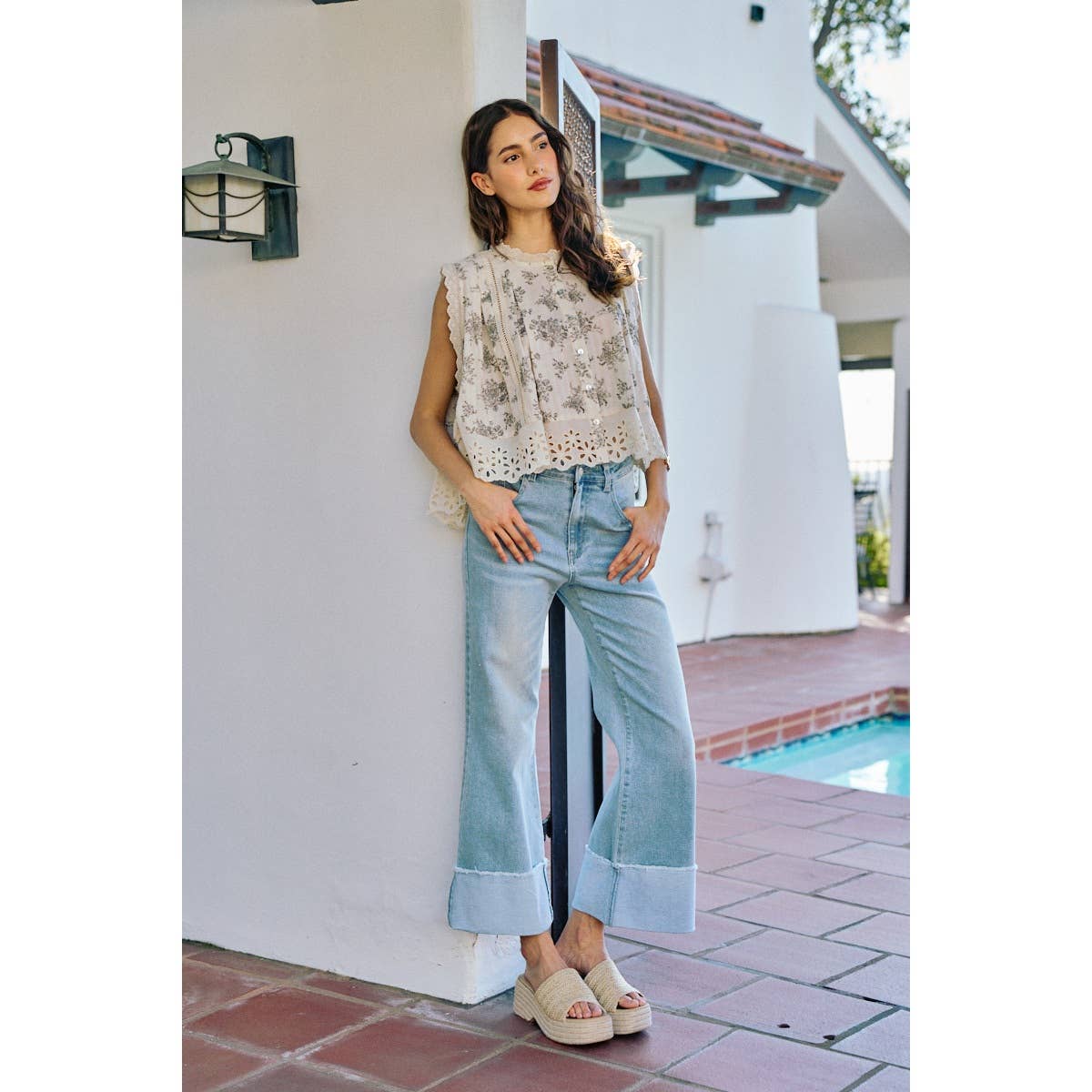 VINTAGE FLORAL BUTTON BLOUSE