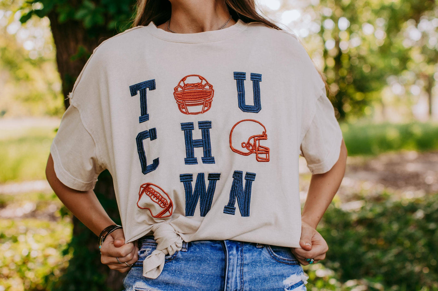 Touch Down embroidery