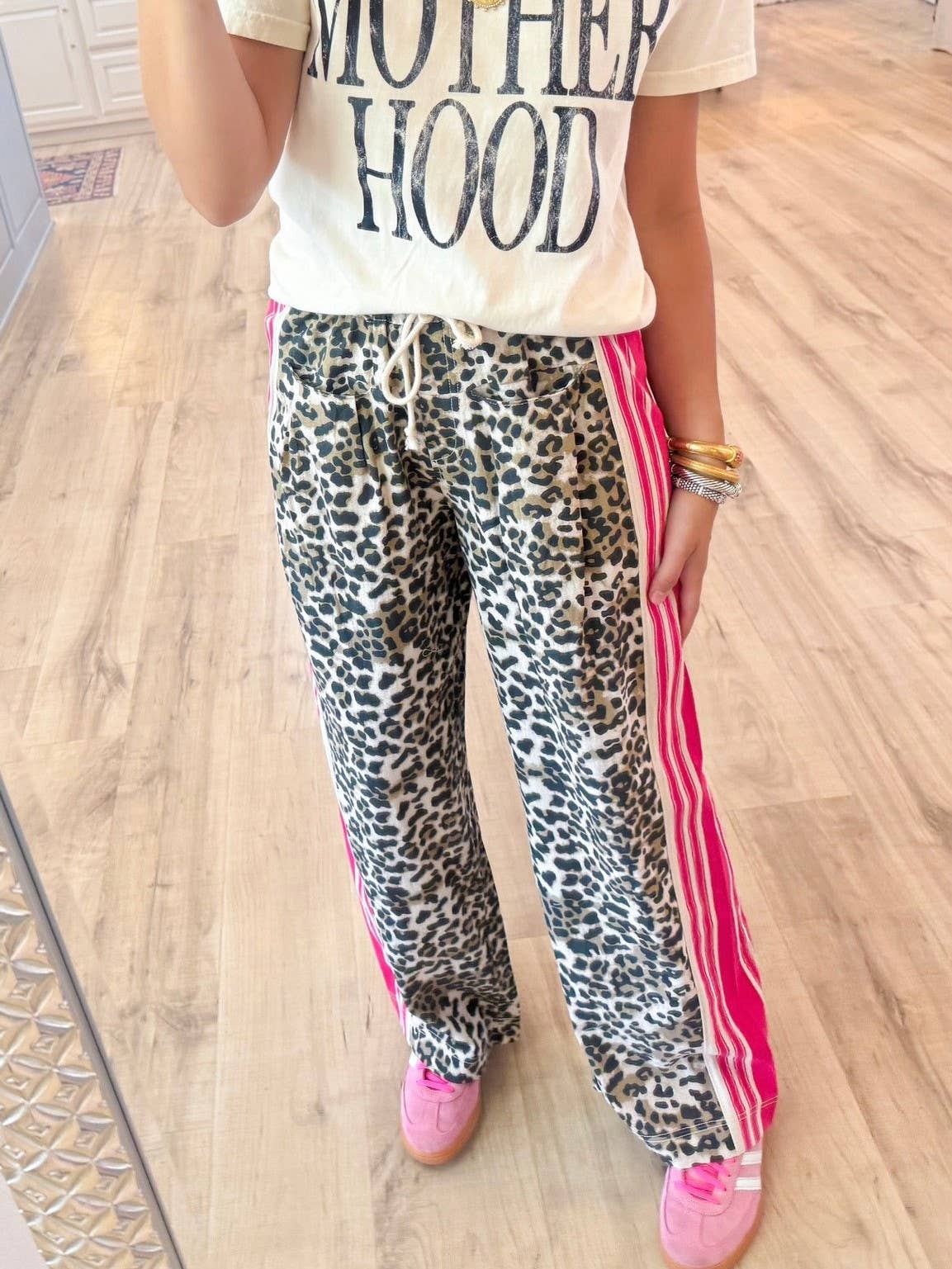 Wild Vintage Leopard Print Patchwork Pants