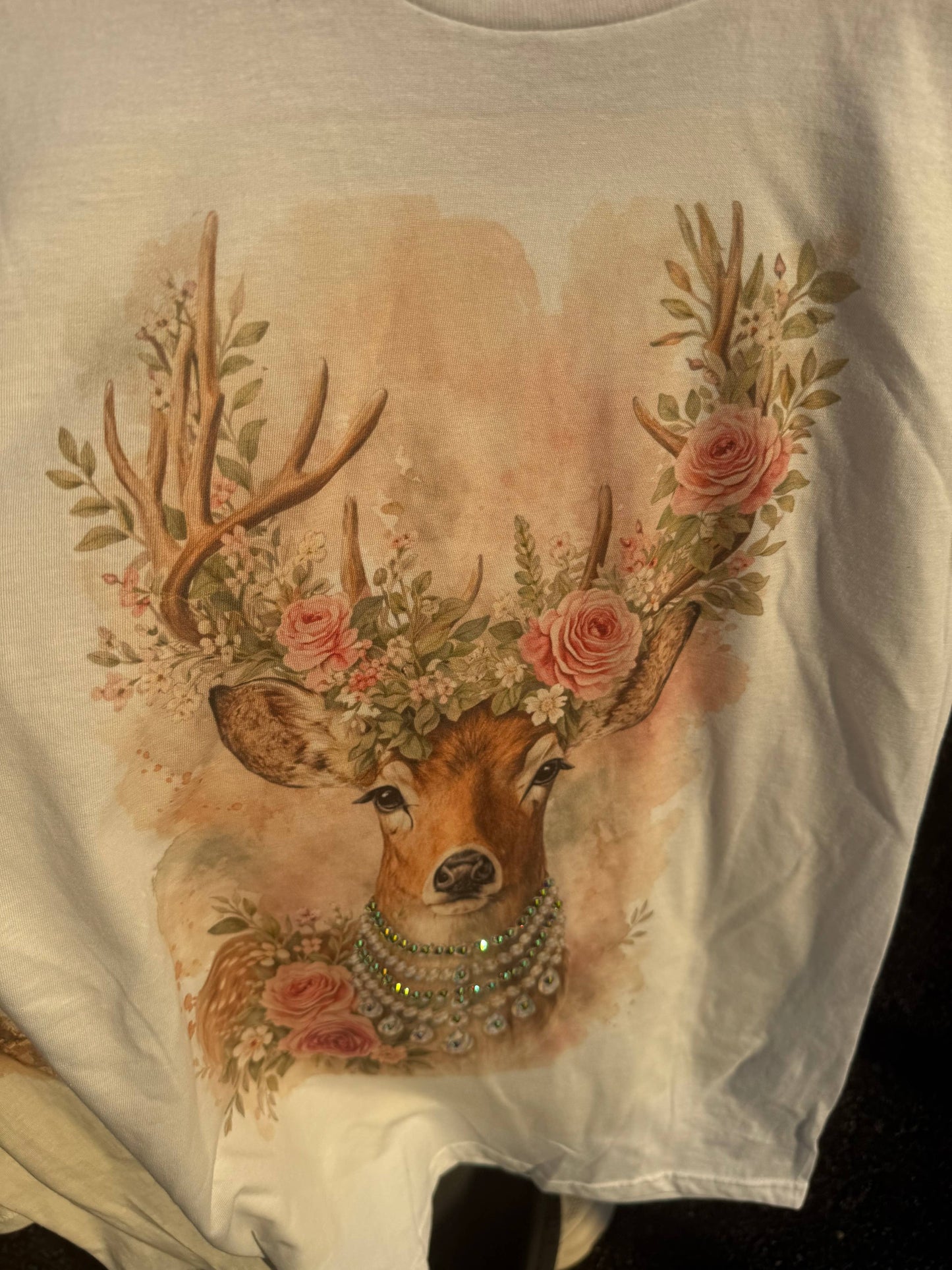 Watercolor Deer White Graphic Tee