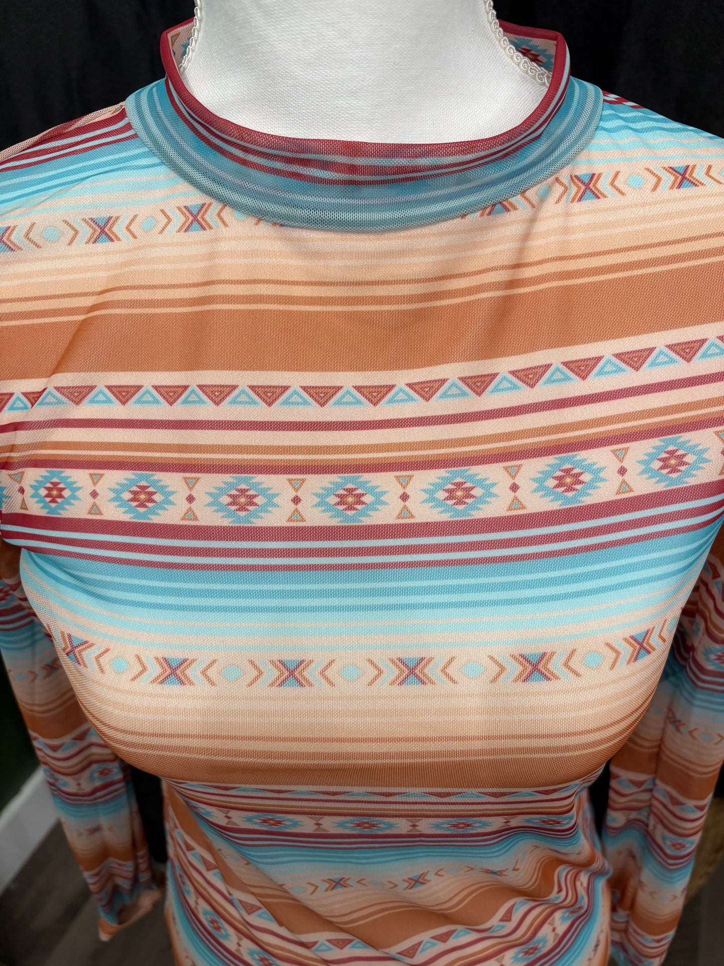 Aztec Sunset Mesh Top