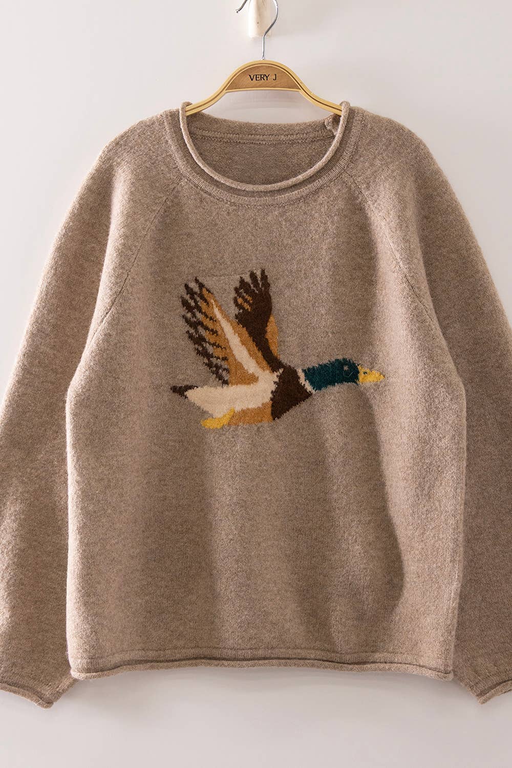 12W3779N-Mallard in Flight Sweater