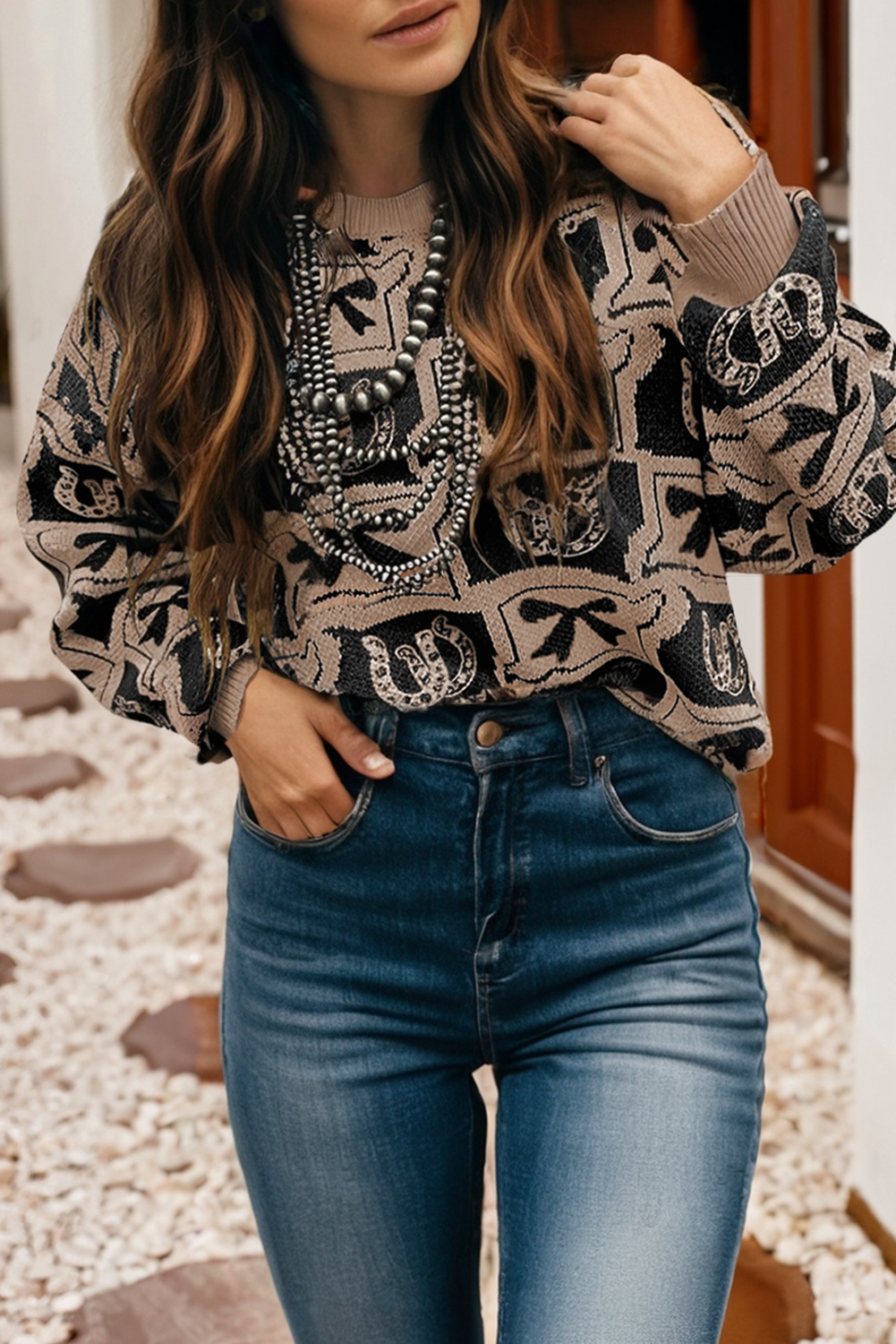 Horseshoe and Bows Sweater