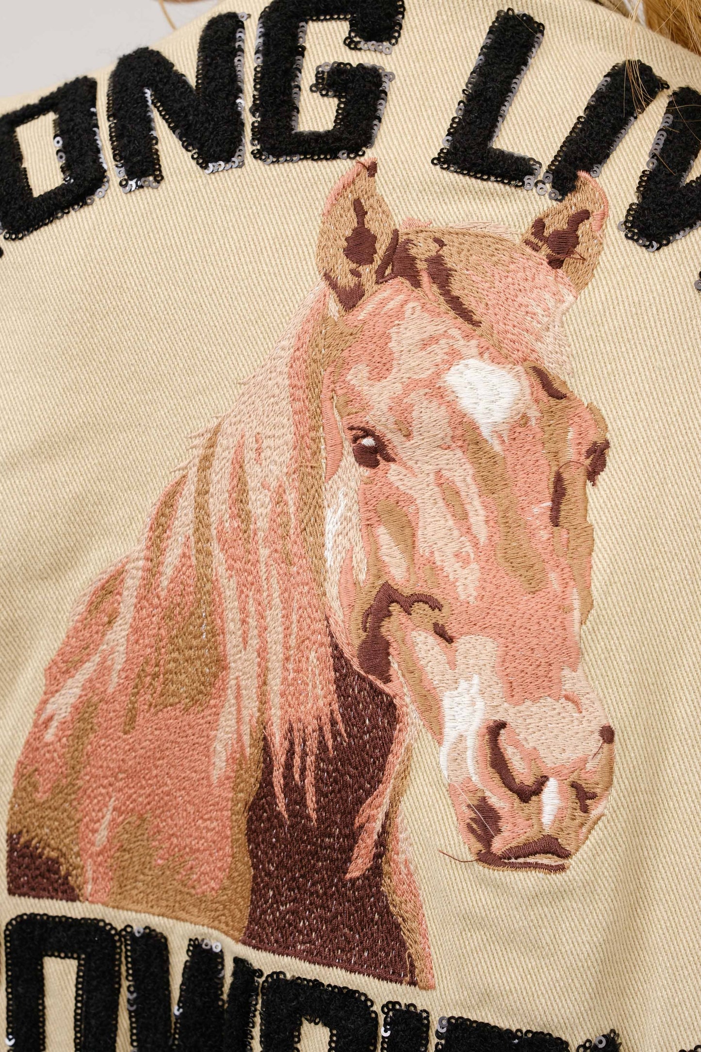 Long Live Cowgirls Patch Twill Denim Jacket