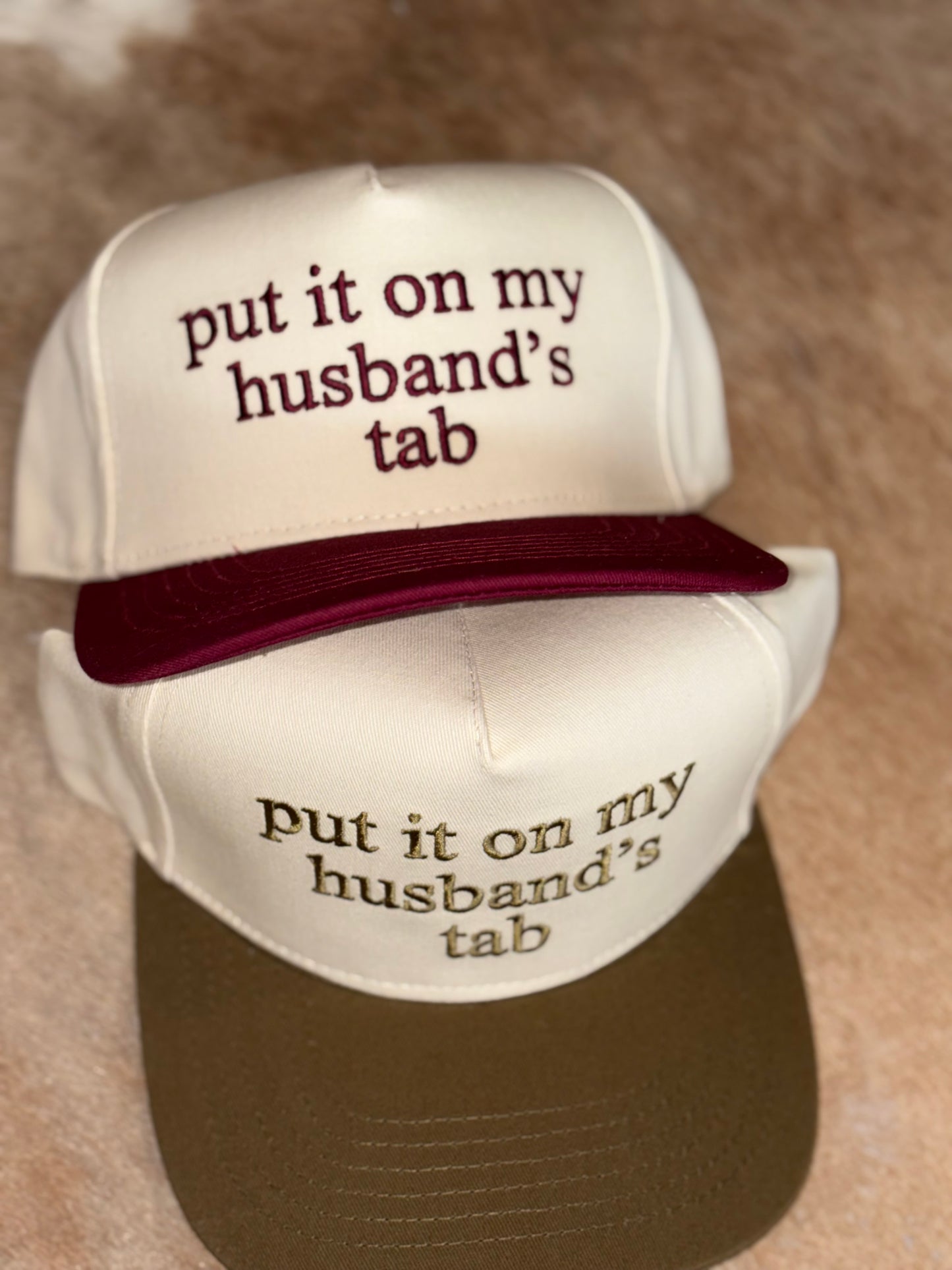 Put it on my husbands tab