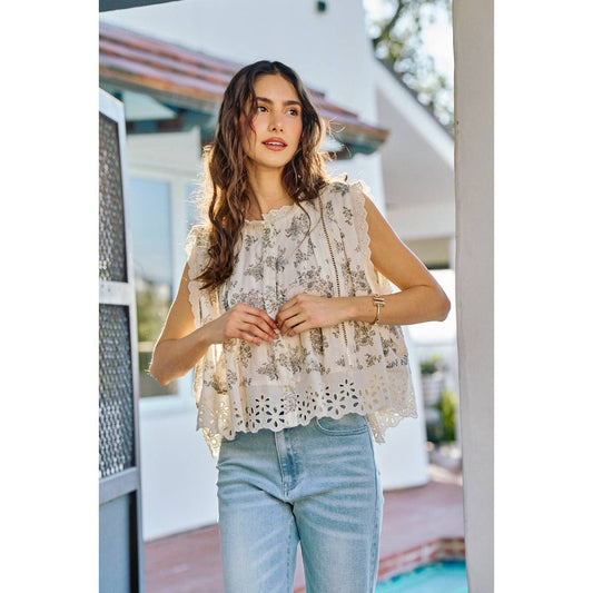 VINTAGE FLORAL BUTTON BLOUSE