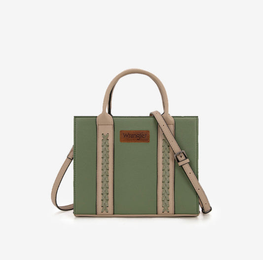 WRANGLER WHIPSTITCH LEATHER TOTE BAG