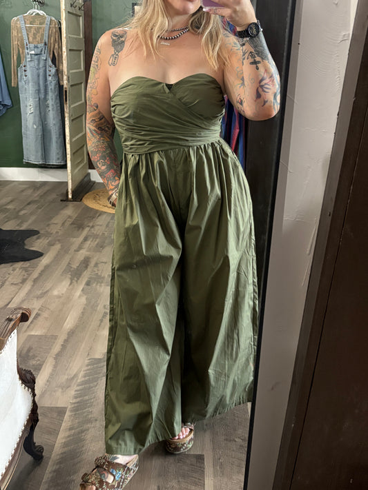Wide-Leg Jumpsuit with Removable Straps and Lining