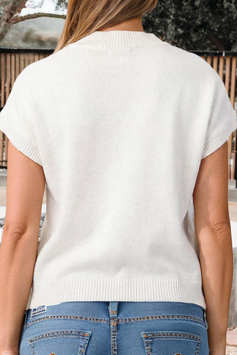 Cowgirl Horseshoe Mock Neck Knit Top