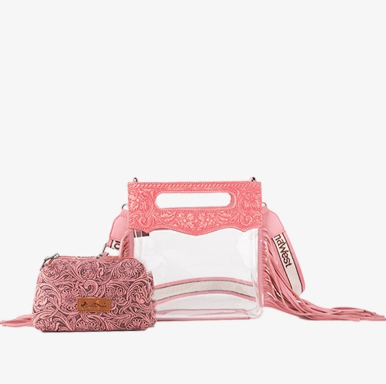MONTANA WEST TOP HANDLE CLEAR FRINGE CROSSBODY SET