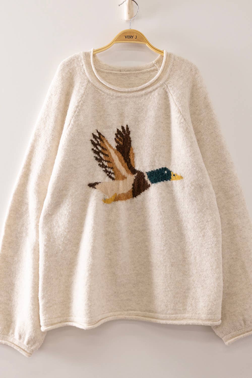 12W3779N-Mallard in Flight Sweater