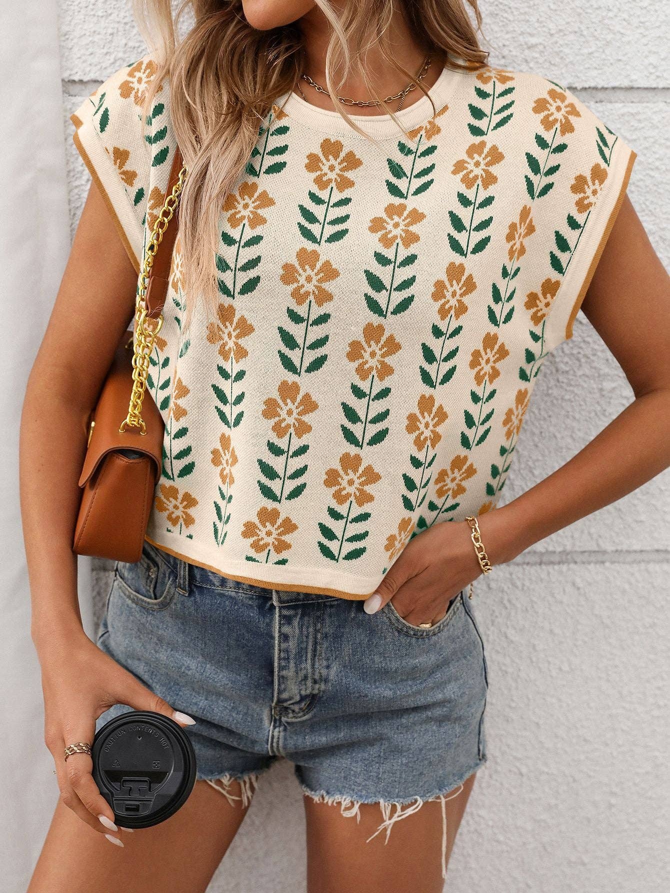 Floral Knit Crop Top
