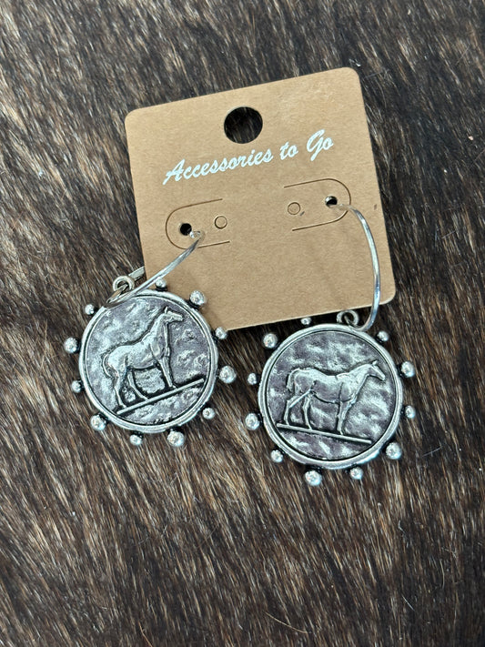 Qtr Dollar Horse earrings