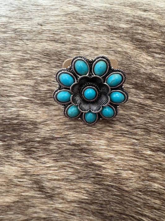 Turquoise bloom ring