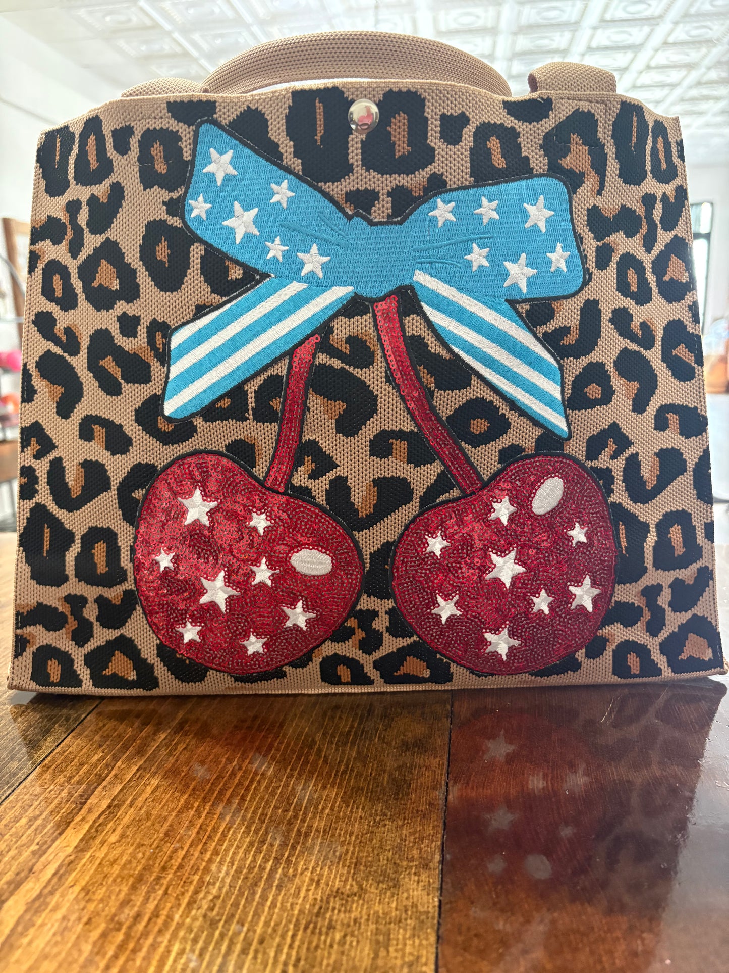 Cheetah with Cherry bows