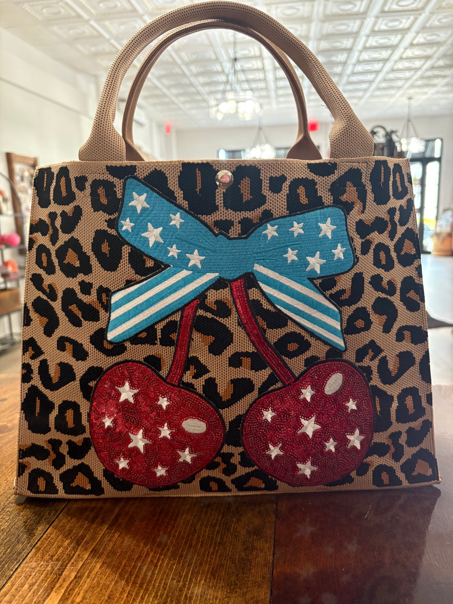 Cheetah with Cherry bows