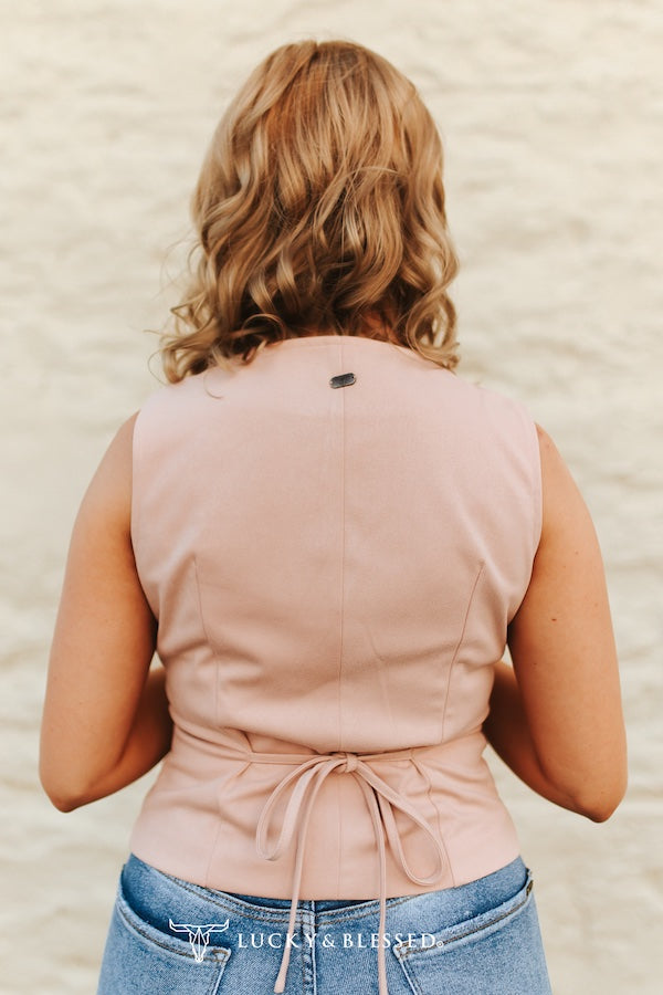 Suede Button Vest