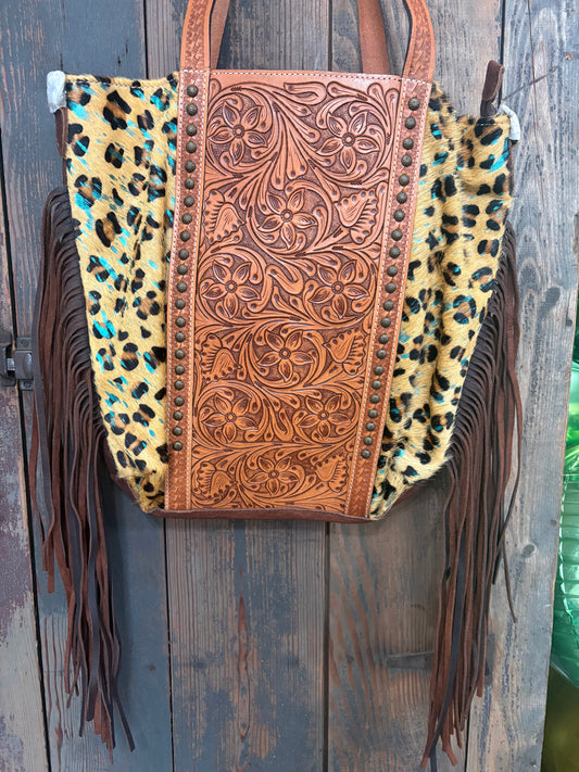 Teal leopard