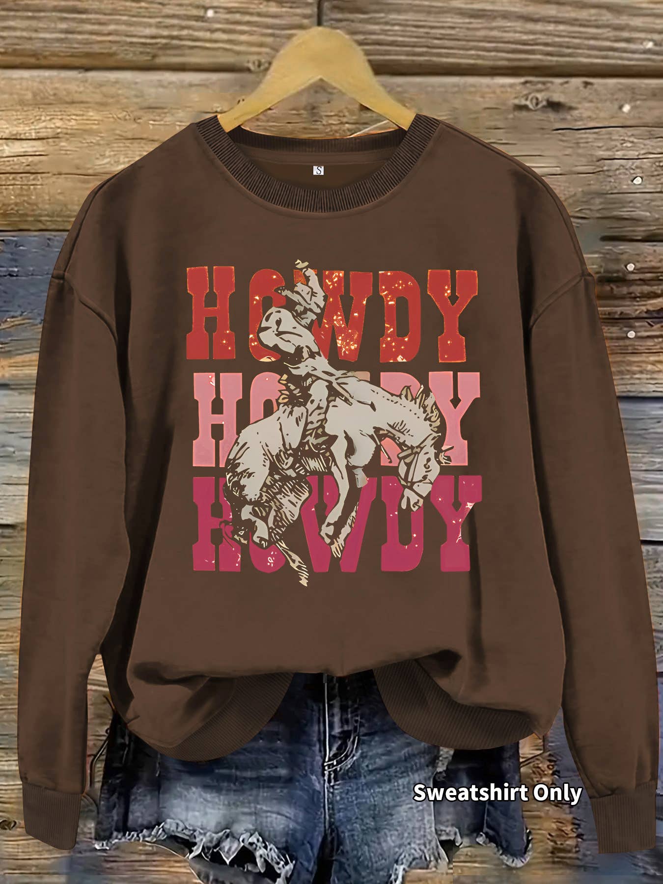 Western Cowboy Ranch Howdy Print Sweatshirt