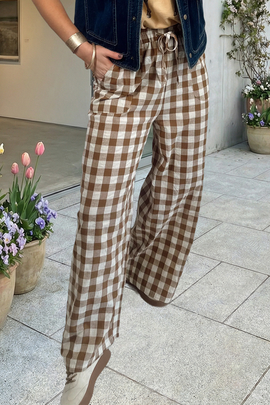 Plaid Print High Waist