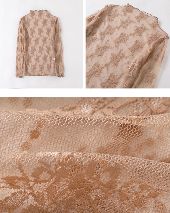 Semi Sheer Mesh Floral Lace