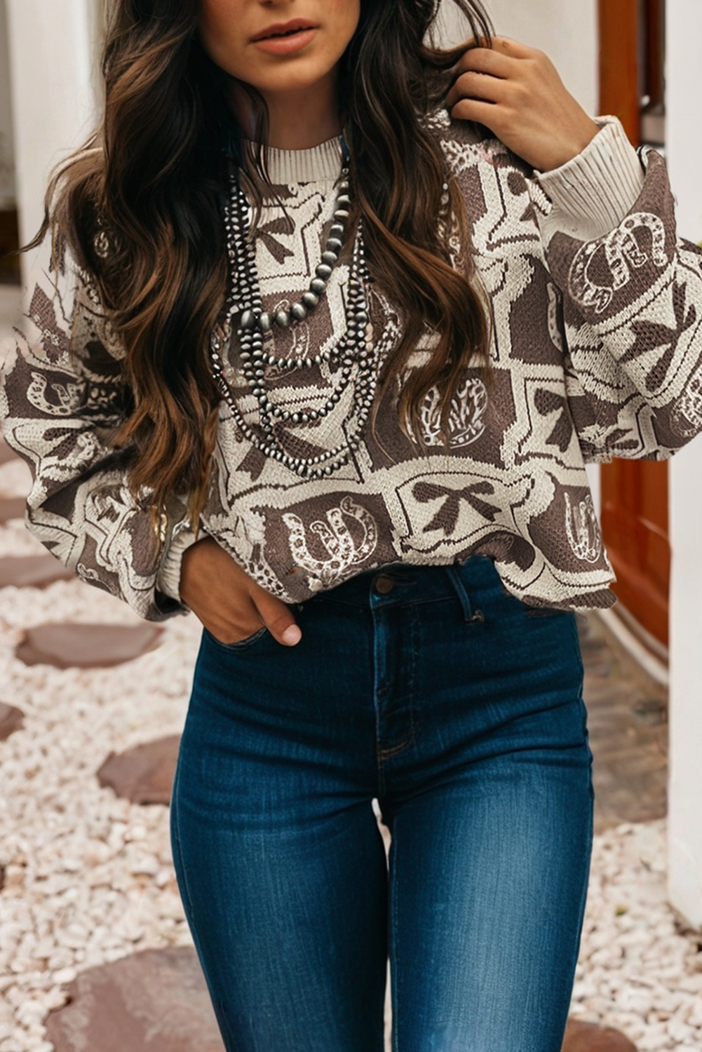 Horseshoe and Bows Sweater