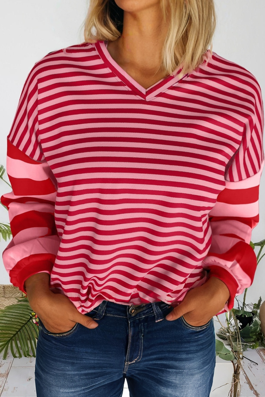 Striped Drop Shoulder
