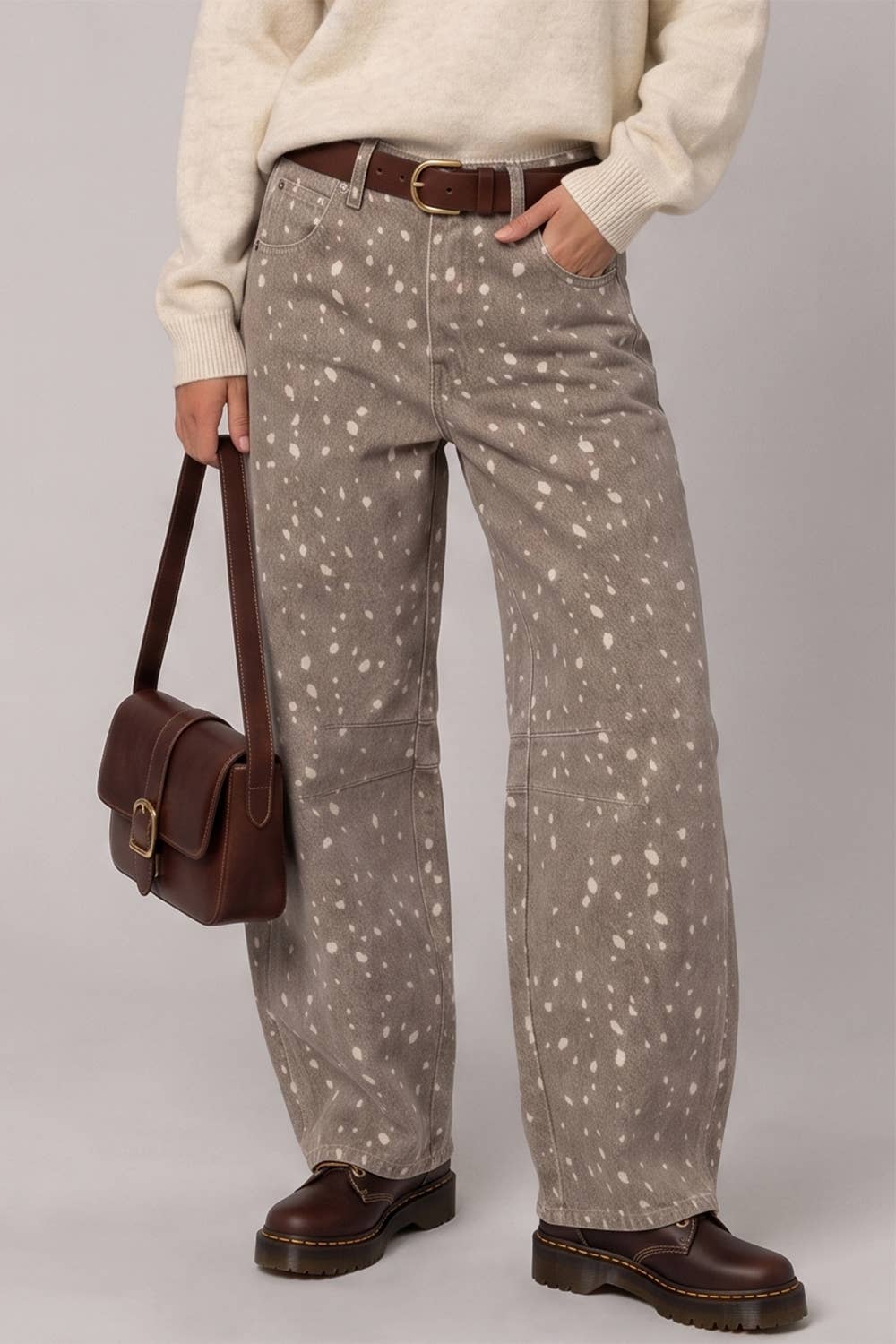 Allover Print Barrel Pants