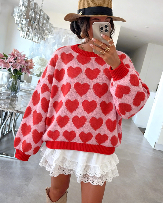Valentines Heart Knit Sweater