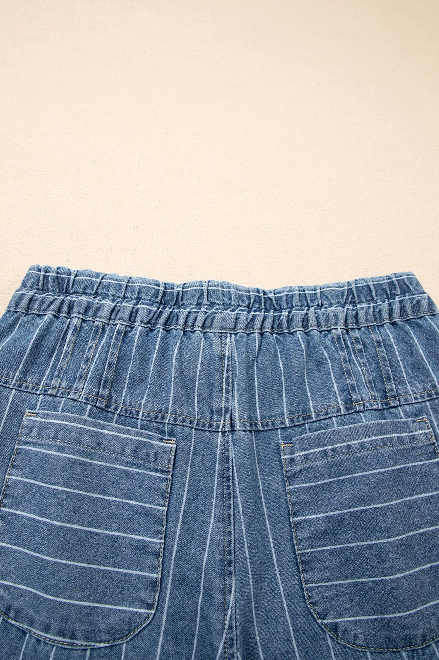 Button Pleated Drawstring Waist Casual Wide Leg Jeans