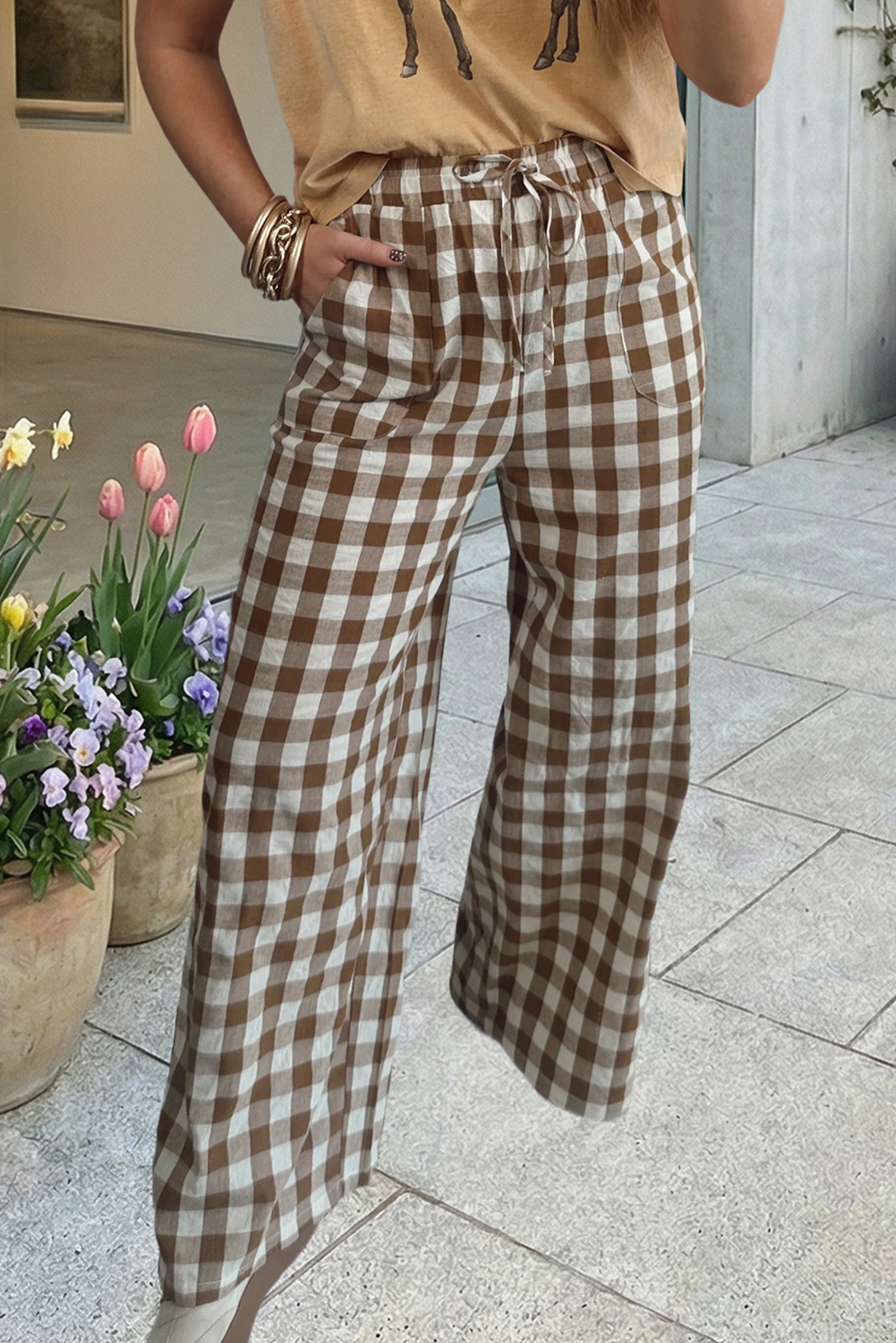 Plaid Print High Waist