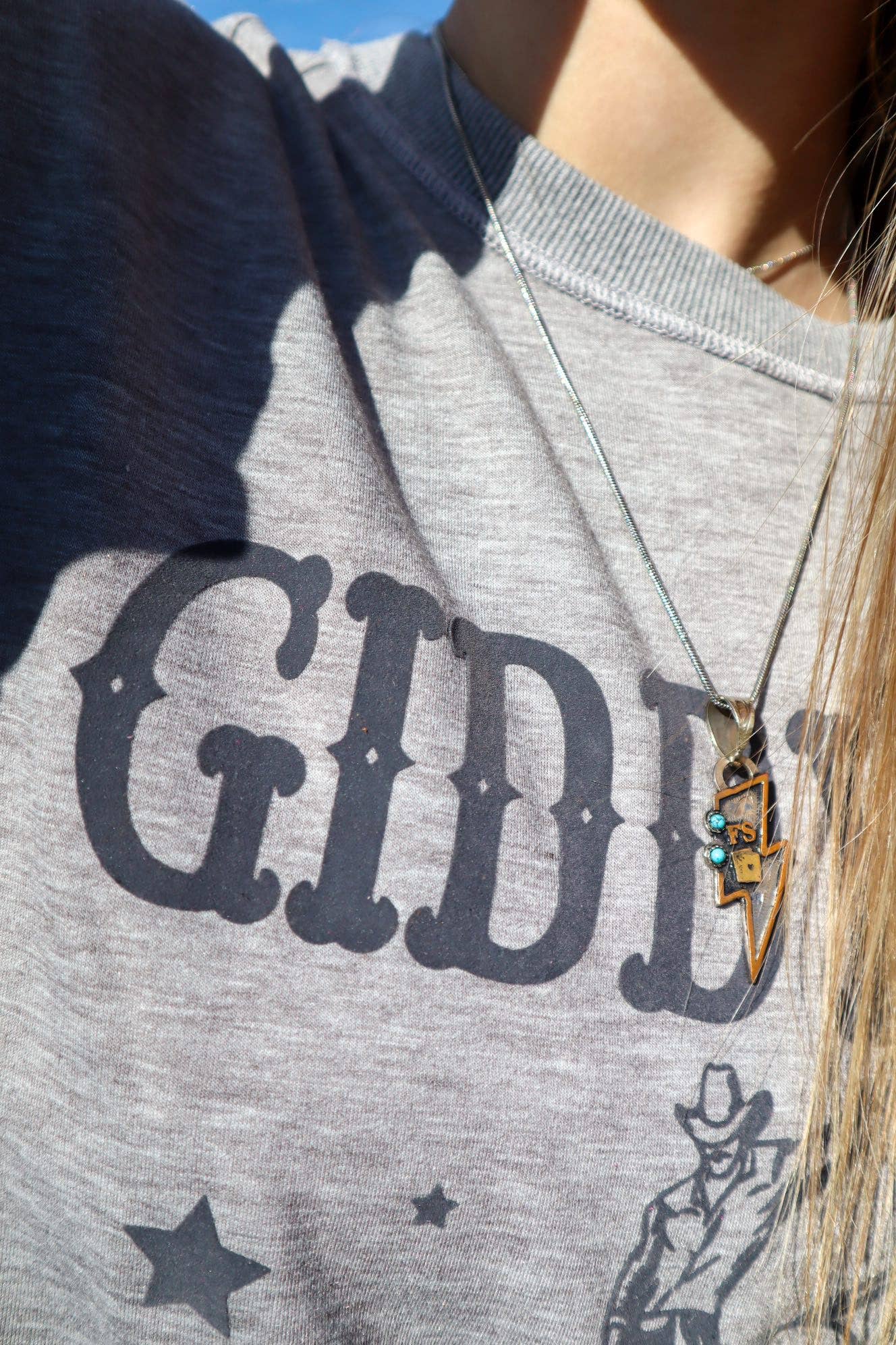 Giddy Up flocking light weight Sweatshirt