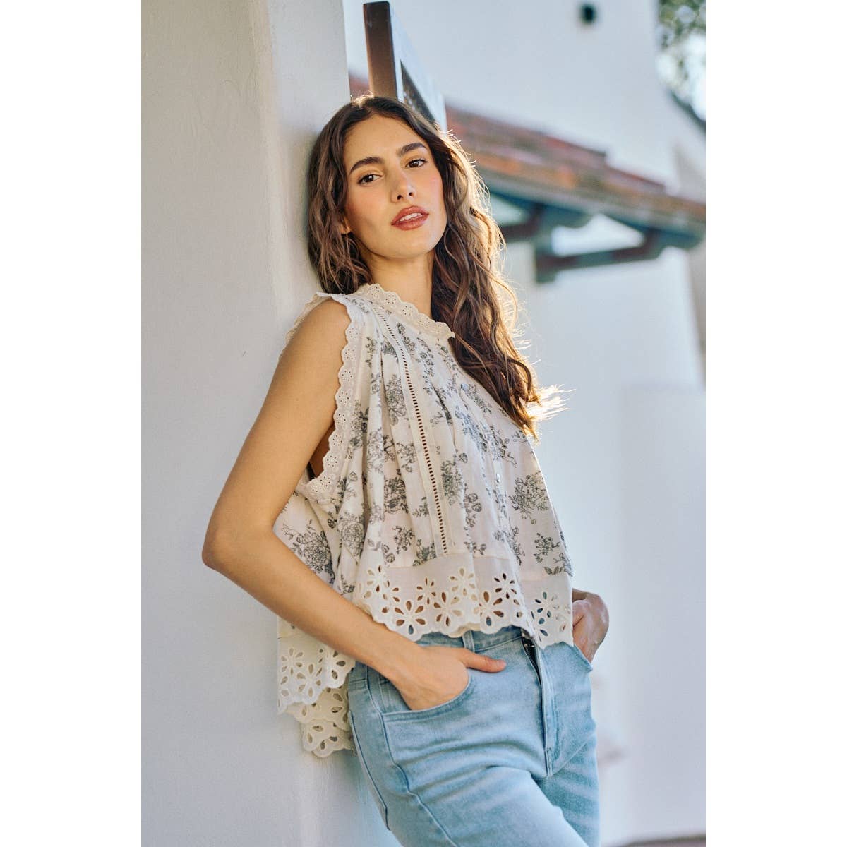 VINTAGE FLORAL BUTTON BLOUSE